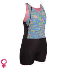 Gul Ladies Surflite 3Mm Flatlock Short Jane Wetsuit - Nero / Righe Gul Ladies Surflite 3Mm Flatlock Short Jane Wetsuit - Nero / Righe