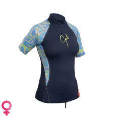 Gul Ladies Swami Short Sleeve Rashvest - Navy / Lines Gul Ladies Swami Short Sleeve Rashvest - Navy / Lines