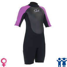 Gul Junior Girls Risposta 3/2 Millimetri Estate Shorty Neoprene 2023- Nero / Iris Gul Junior Girls Risposta 3/2 Millimetri Estate Shorty Neoprene 2023- Nero / Iris