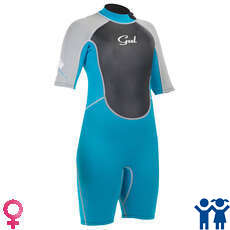 Gul Junior Girls Risposta 3/2 Millimetri Estate Shorty Muta -Turq / Argento Gul Junior Girls Risposta 3/2 Millimetri Estate Shorty Muta -Turq / Argento