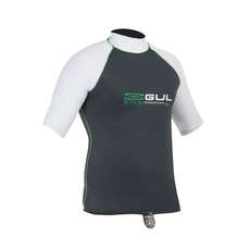 Gul Riva Mens Manica Corta Rashguard 2015 - Gunmetal / Bianco