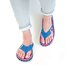 Infradito Da Donna Islander Gumbies In Tela - Striscia Blu E Rosa