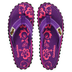 Infradito Da Donna Canvas Islander Gumbies - Purple Hibiscus