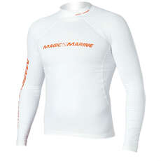 Magic Marine Cubo Rash Vest / Guardia Manica Lunga Da Uomo - Bianco Magic Marine Cubo Rash Vest / Guardia Manica Lunga Da Uomo - Bianco