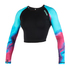 Mystic Womens Dazzled Longarm Crop Top Rash Vest - Aurora