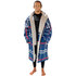 Poncho Impermeabile Sola / Accappatoio Per Cambio - Blu Navy A Quadri