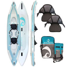 Kayak Spinera Adriatic 430 Ad Alta Pressione Per 2 Persone Con Sistema Drop-Stitch - Verde Acqua