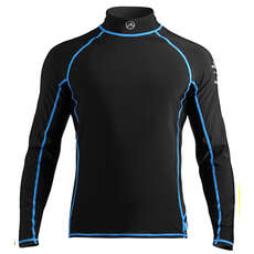 Zhik Mens Manica Lunga Spandex Rash Vest / Guardia - Nero / Ciano Zhik Mens Manica Lunga Spandex Rash Vest / Guardia - Nero / Ciano