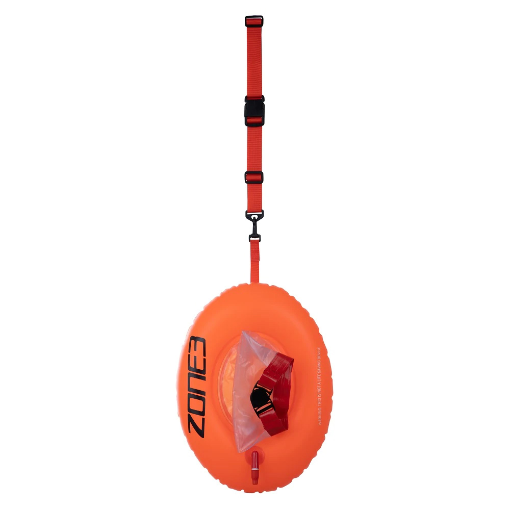 Zone3 Swim Buoy Donut Galleggiante Da Traino Per Nuoto In Acque Libere - Hi-Viz Orange -28L